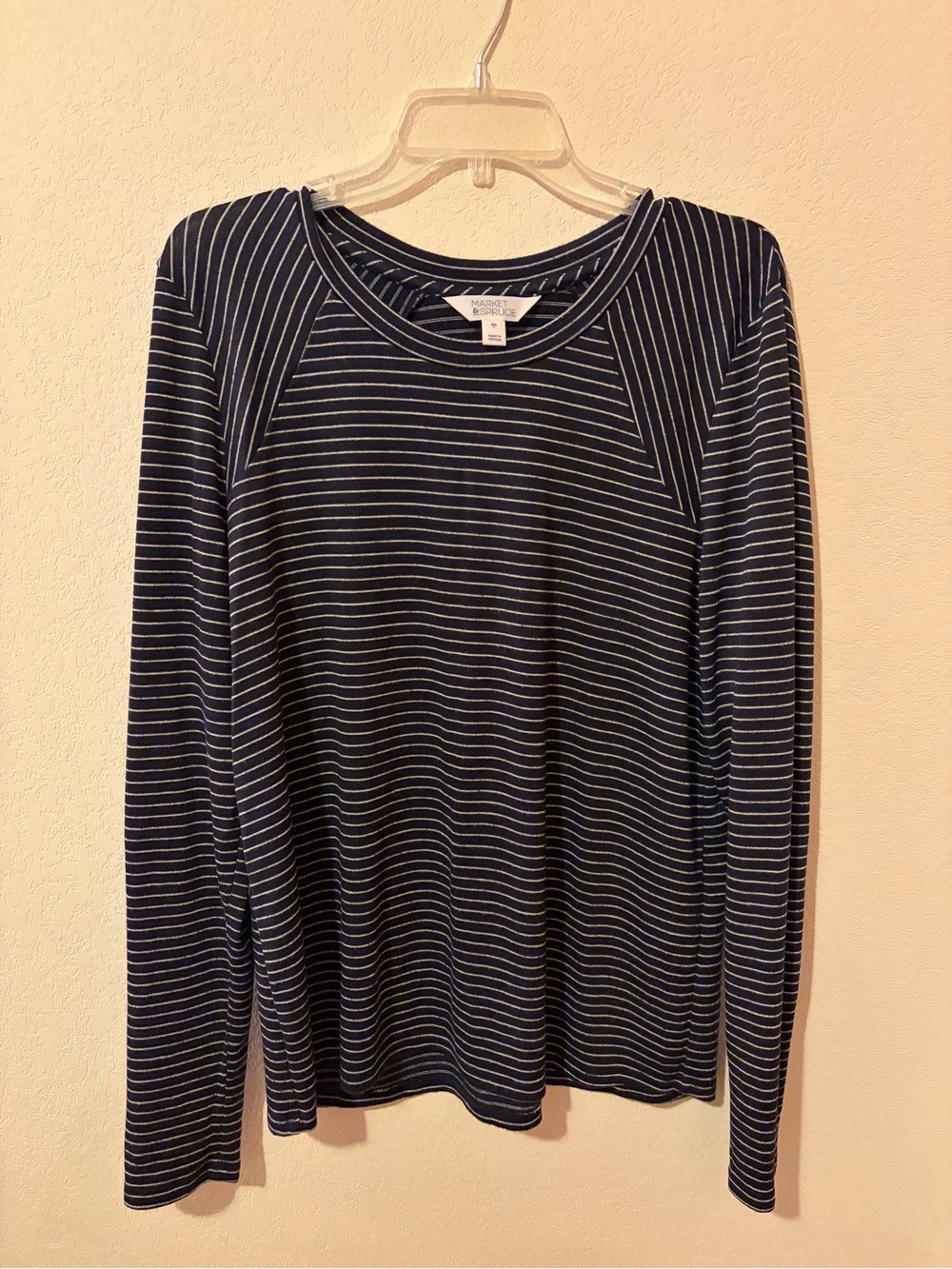 Market and Spruce Navy Striped Long-Sleeve Top
